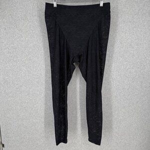 Savage X Fenty Lace Race High-Waist Legging Size 1X Black Caviar Sheer Sexy EUC